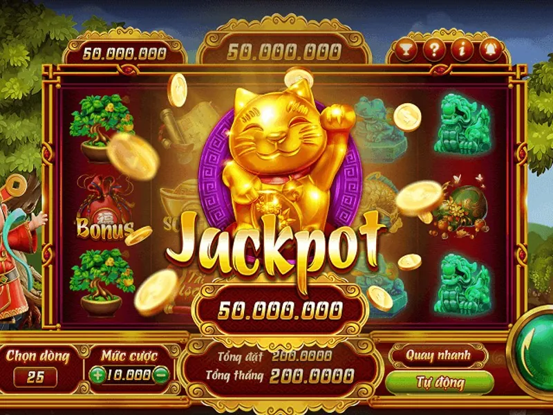 Tay nhấn nút đặt cược tối đa để giành jackpot